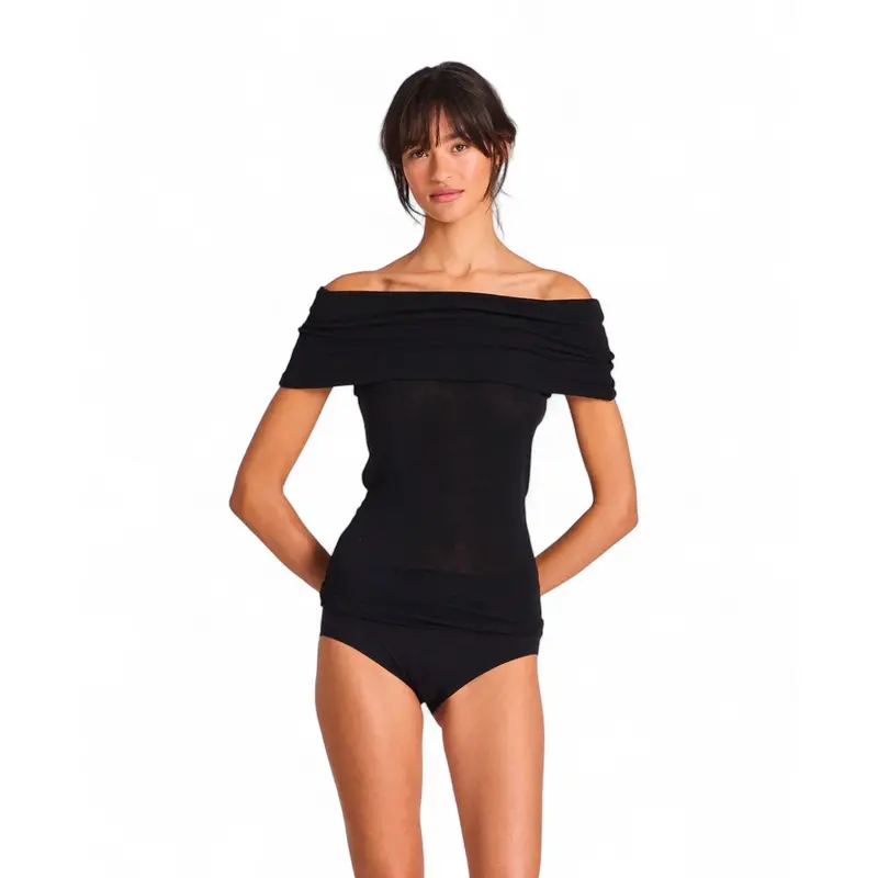 Ally Uld Off-Shoulder Top - Sort