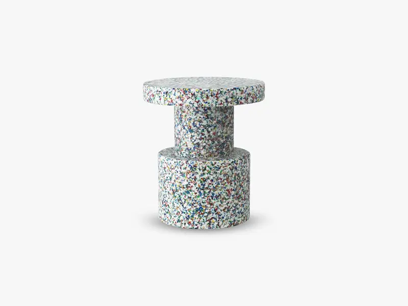 Bit Stool, White Multi