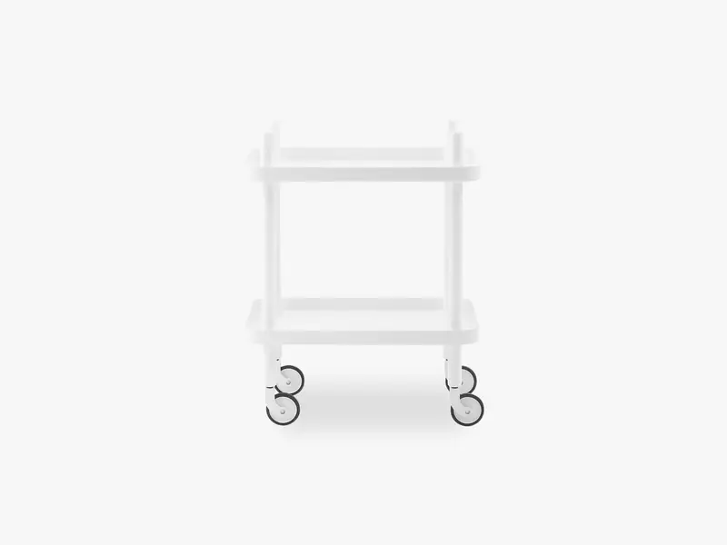 Block Table, White/White