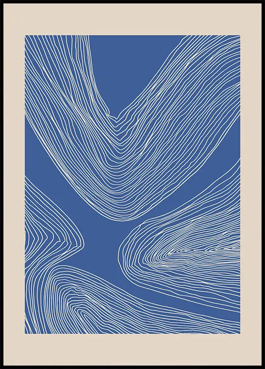 Blue Line Art Pattern Plakat