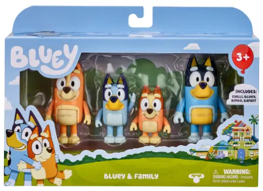 Bluey figurer 4-pak