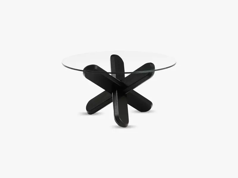 Ding Table, Glass/Black