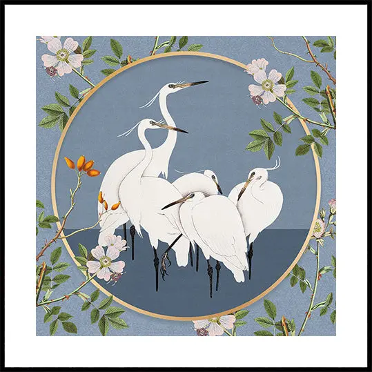 Graceful Egrets' Elegance Plakat