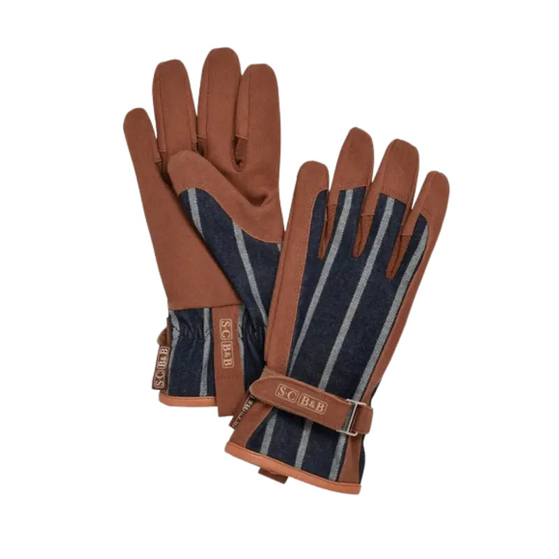 Havehandsker, brun/navy