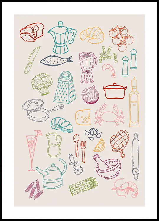 Kitchen Collage Plakat