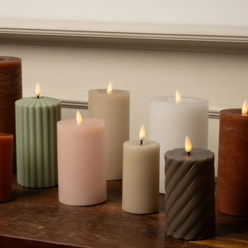 LED Bloklys rillet - Flere farver