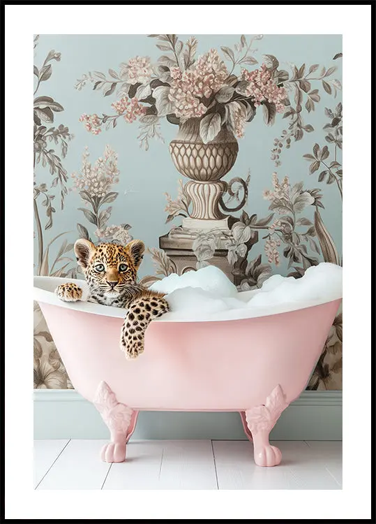 Leopard’s Pink Bubble Bath Poster
