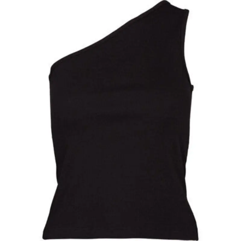 Ludmilla - One Shoulder Top - Sort | Basic Apparel