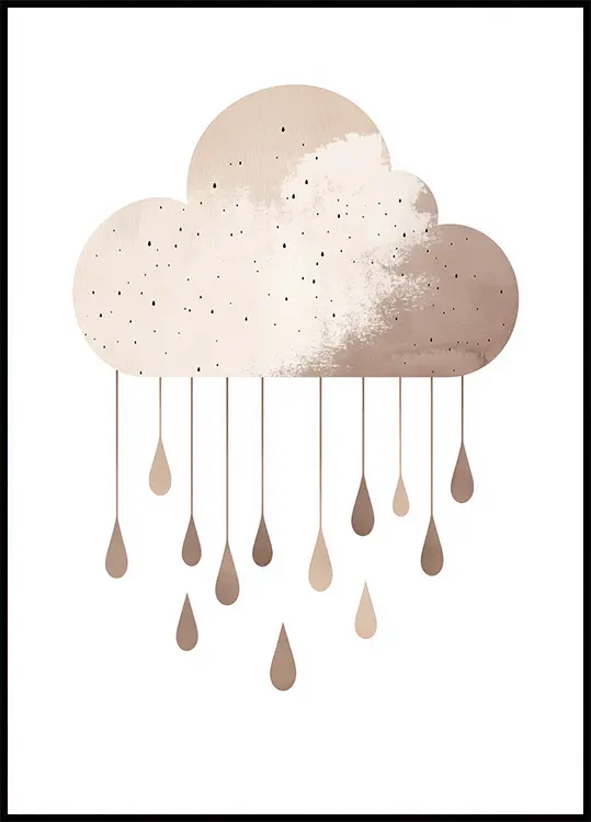 Minimalist Rainy Cloud Plakat