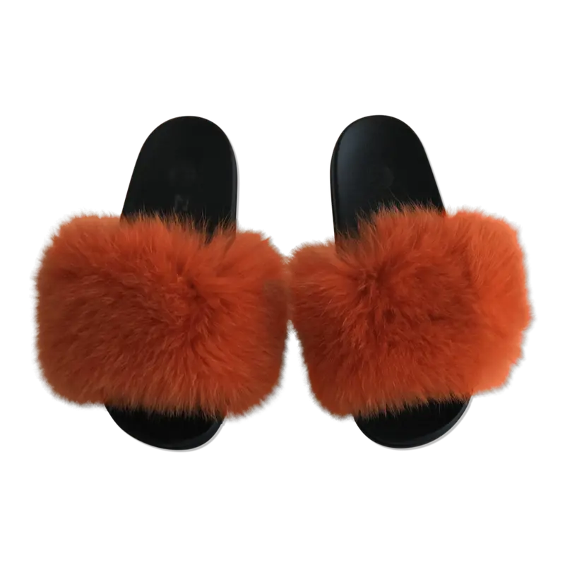 Pels Slippers - Orange