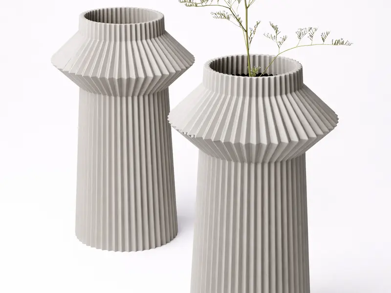 Pleated Vase Curved