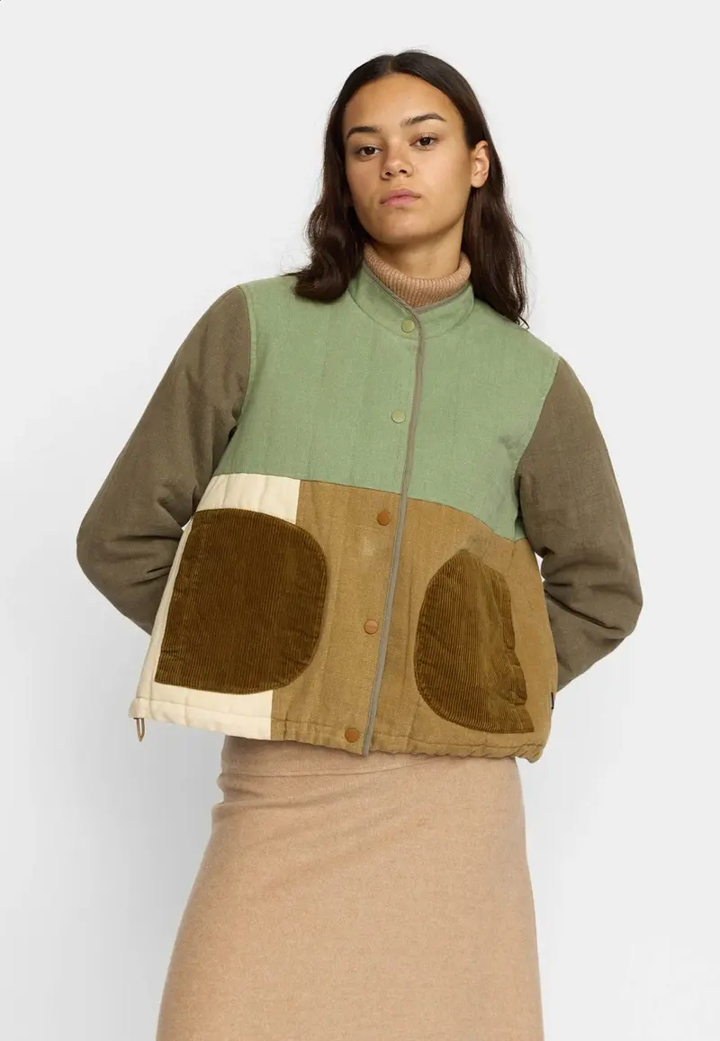 Quilted Patchwork Jacket - Army - Selfhood